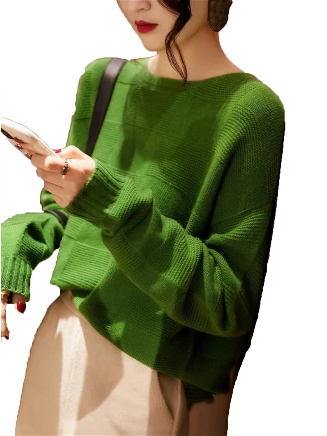 Swetry damskie jesień/zima sweter z okrągłym dekoltem vintage sweter z długim rękawem z dzianiny