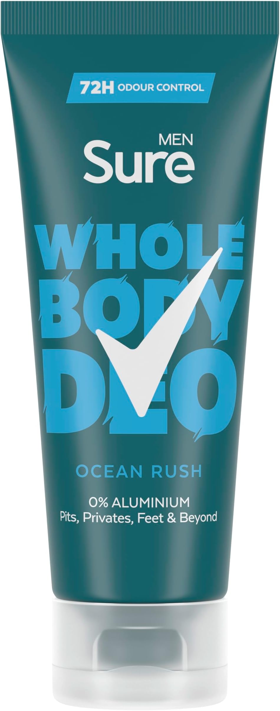 Men Ocean Rush Whole Body All Over Body Deodorant Cream with a herbal & woody fragrance and 72 hour odour control 75ml