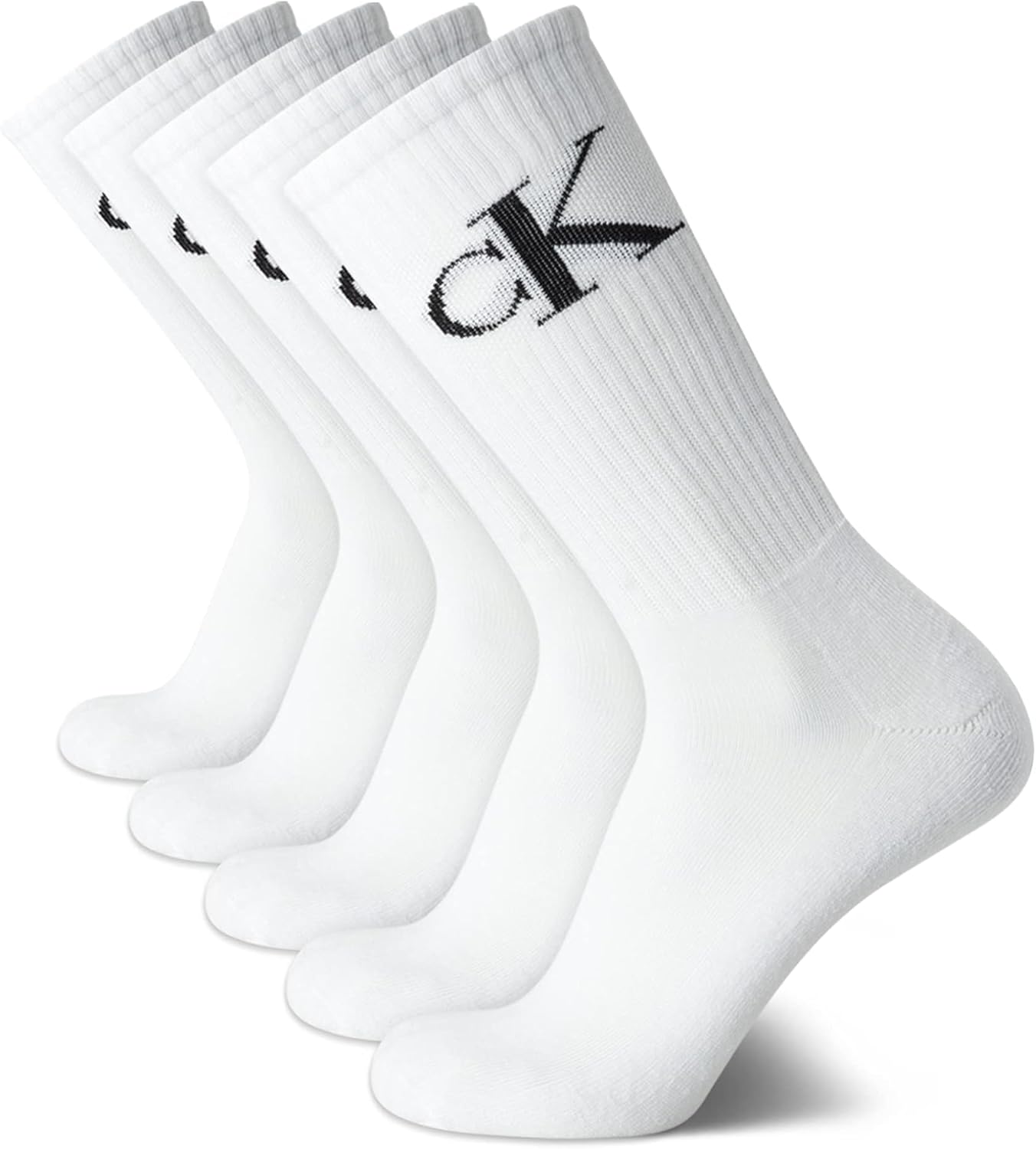 Calvin Klein Men's Cushion Crew Socks - 5 Pack (One Size, White)