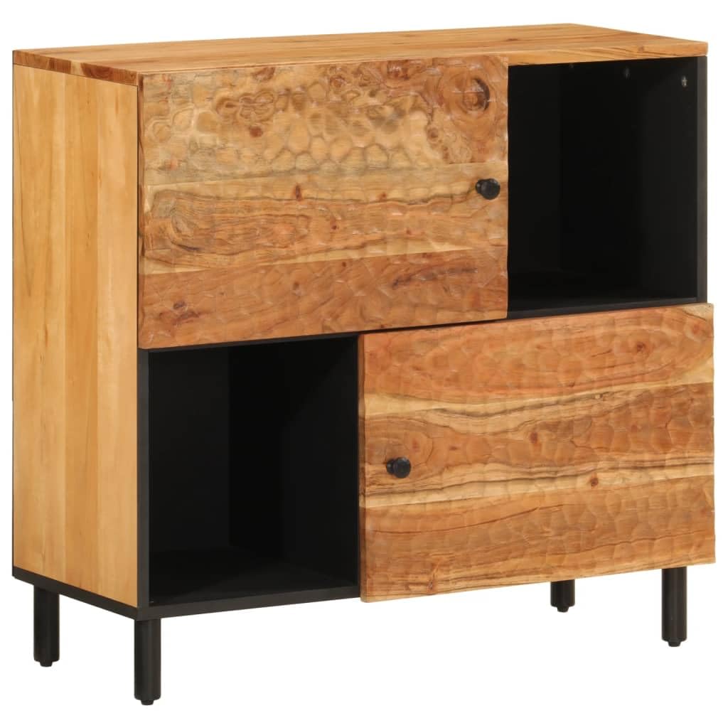 Armadietto in legno massiccio di acacia, 80 x 33 x 75 cm