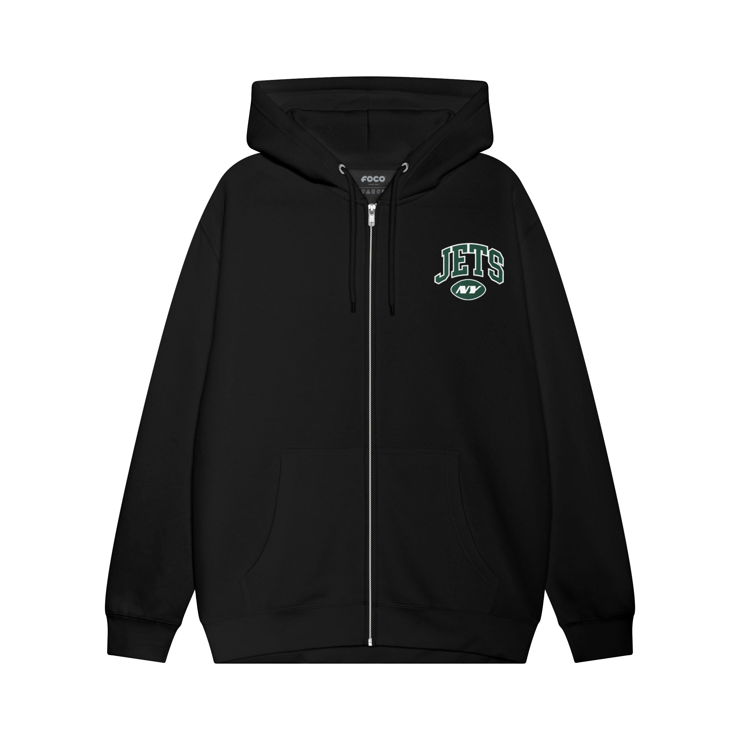 FOCO NFL Team Logo Arched Wordmark Zip Up Hoodie