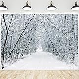 CRTPOD Winter Scenery Backdrop Nature Snowy Forest Snowflake Wonderland Background Photography Banner for Portraits Birthday Christmas Party Decorations Wallpaper Photo Photobooth Props 7x5ft