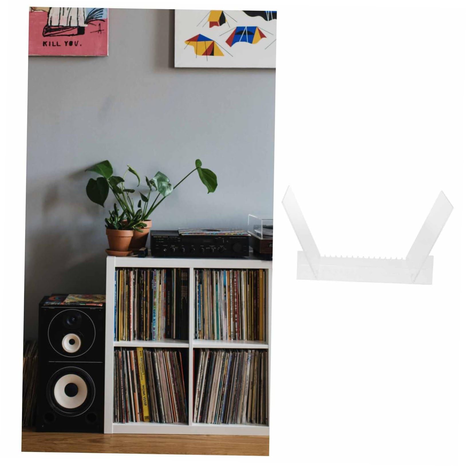 1kawałek Przezroczysty Stojak Płyty Winylowe z Akrylu Elegancki Design Stabilna Półka Albumy Muzyczne i Książki Praktyczny Wybór Do Domu Sztuka