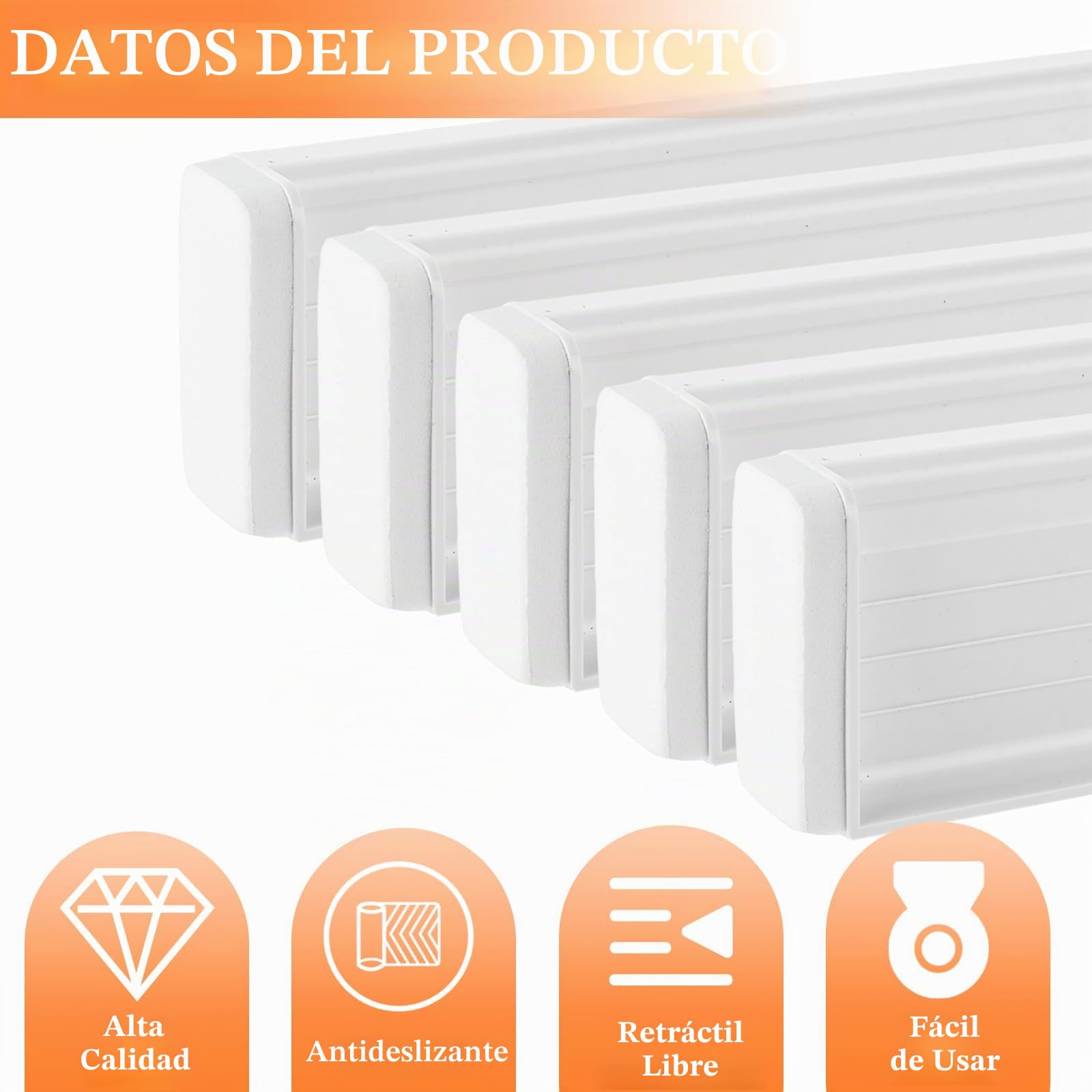SHUESS Juego de separador de cajones ajustable de 8, 32-56 cm, blanco
