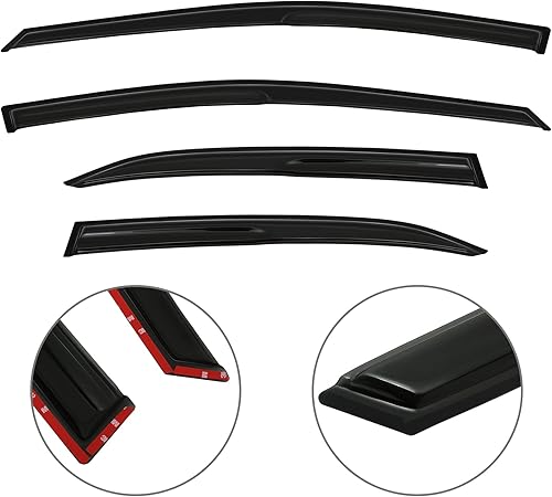 Miniatura 3 de Deflector de ventana lateral color humo oscuro, 4 piezas para Camry 4 puertas Sedan 2018 2019 2020