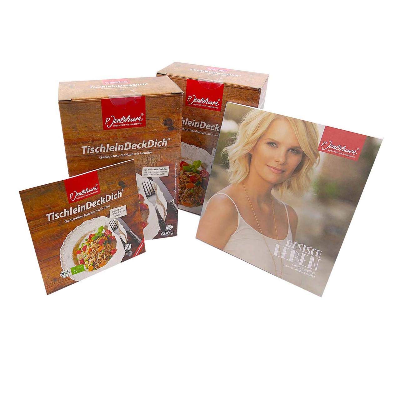 Jentschura TischleinDeckDich 800g BundlePreis + GRATIS Zugaben wählbar Größe 2x800g Pack + "Basisch Leben"