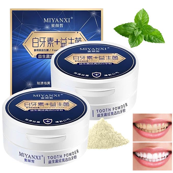 Photo 1 of Miyanxi Tooth Powder,Miyanxi Teeth Whitening Powder for Tooth Whitening,Toothpaste Powder Cleaning Teeth Whitener,Tooth Whitening Effective Remover Stains from Coffee,Smoking,Tea (2 Pcs)