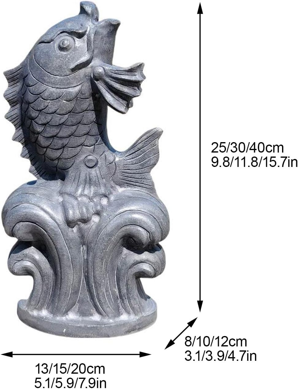 Garden Pond Spitters, Fish Tank Automatic Circulation Water Landscaping Ornaments, Outdoor Water Feature Statue, Outdoor Decoration(20 * 12 * 40cm/7.9 * 4.7 * 15.7in)