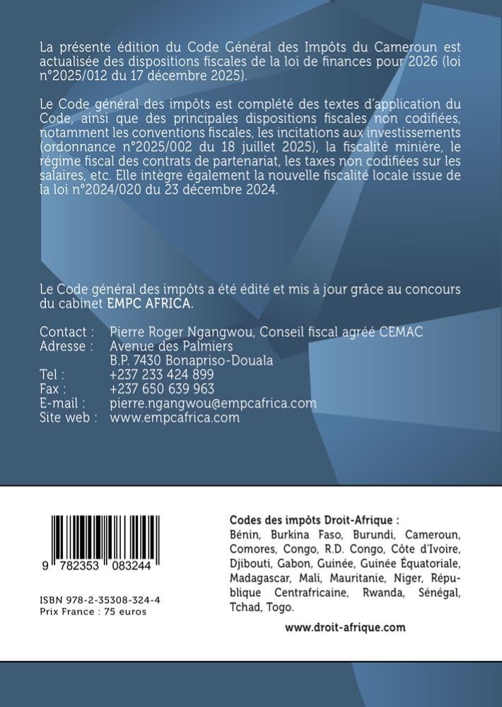 Cameroun - Code général des impôts 2026