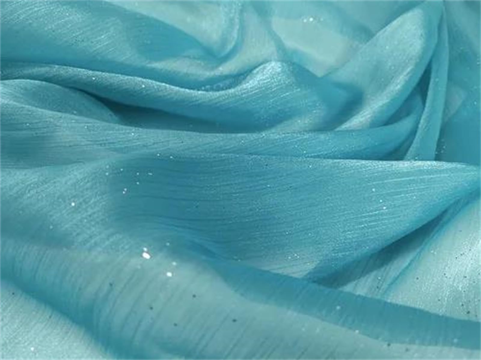Tessuto in Organza da 100 cm * 150 cm con Tulle in Filato di Rete Intrecciato con Paillettes for Gonna, Abito e Sfondo Fotografico(Aqua Blue)