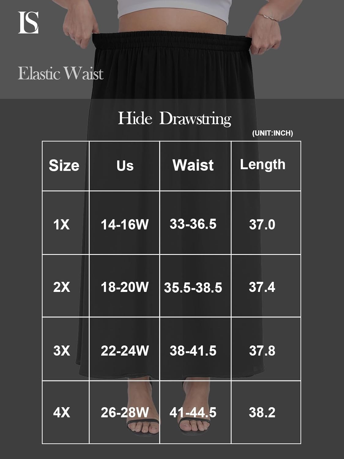 Lastshe Plus Size Maxi Skirt for Women Casual Elastic High Waist Boho Flowy A-line Spring Long Skirts with Pockets - Image 7