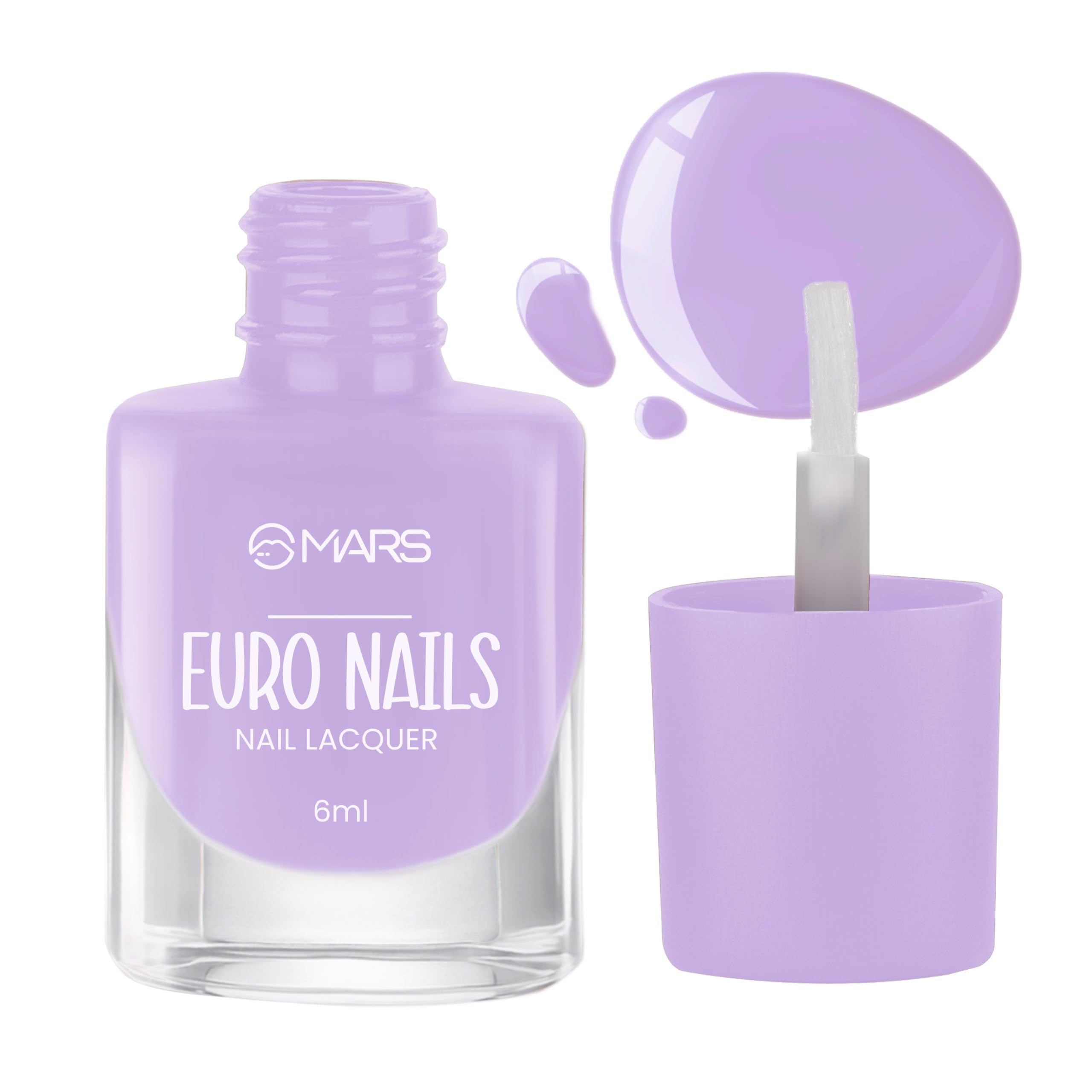 MARS EURO Nail Lacquer | Glossy Gel Finish | Rich Pigmentation | Chip Free | Quick Drying Formula | Long Lasting Nail Polish for Women | (6.0 ml) (Shade-02)