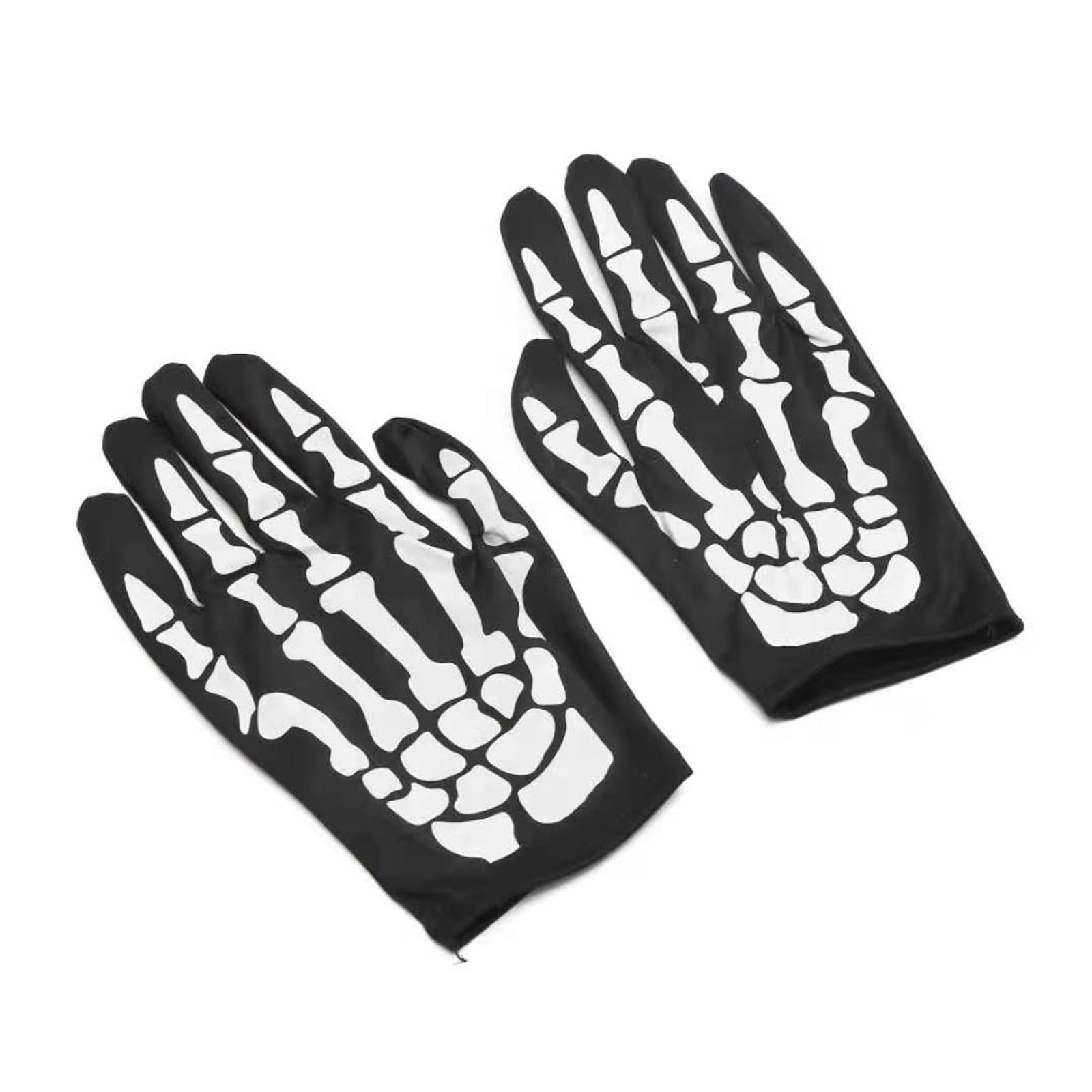 ZWWAAZHF Halloween Skull Cover White Skeleton Gloves Bone for Adult Cosplay Props Outdoor Halloween Skeleton Women