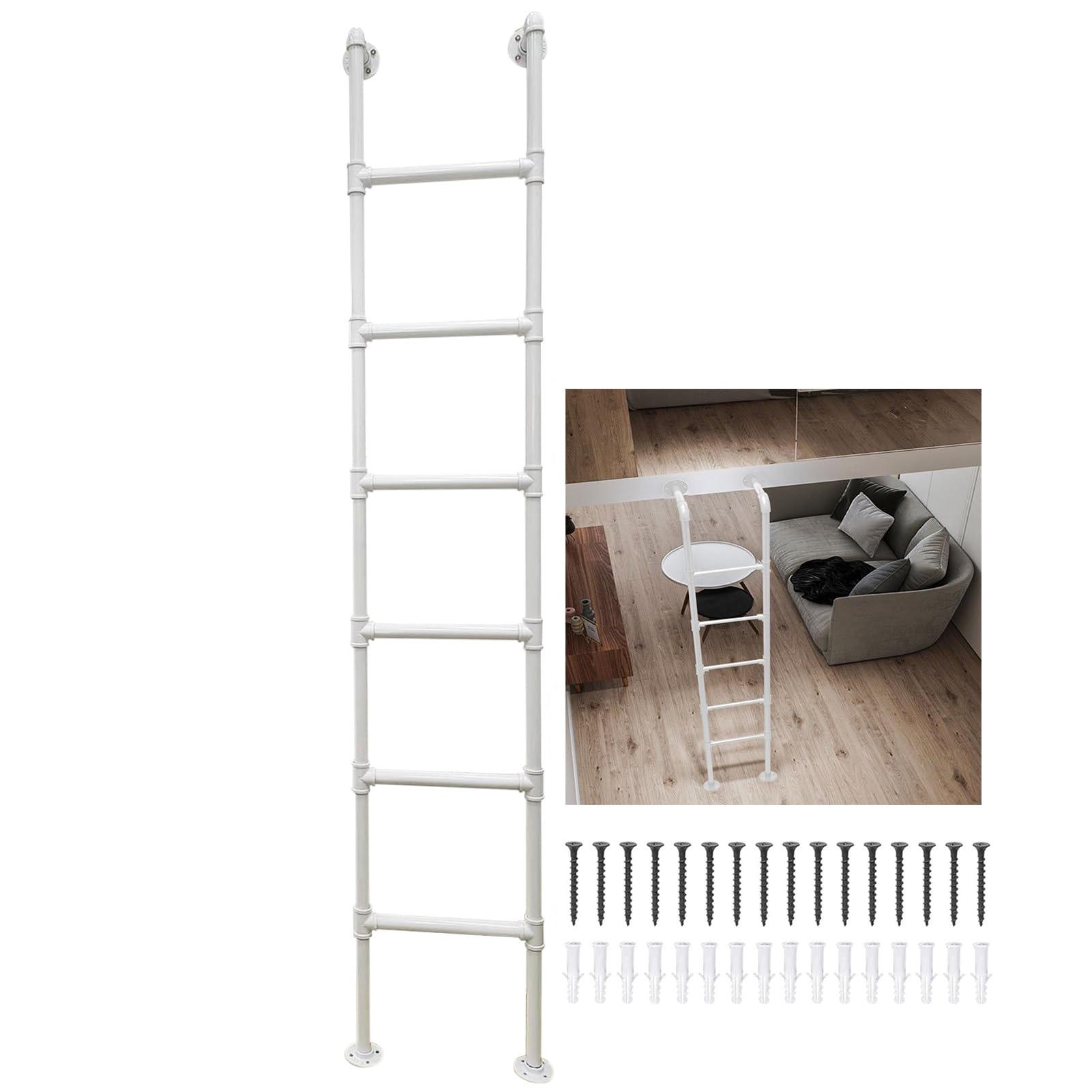 Échelle pour lit haut et mezzanine escalier métallique de 280 cm