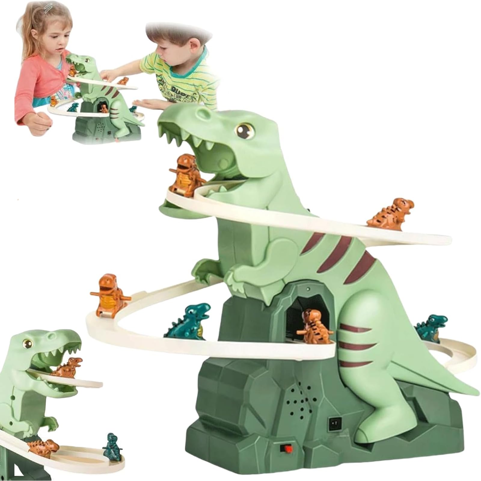 Dinosaur Climbing Slide Music Toy, Electric Dinosaur Climbing Stairs Toys, 2025 New Dinosaurs Climbing Slides Toys, Electric Race Track Game Fun Slide