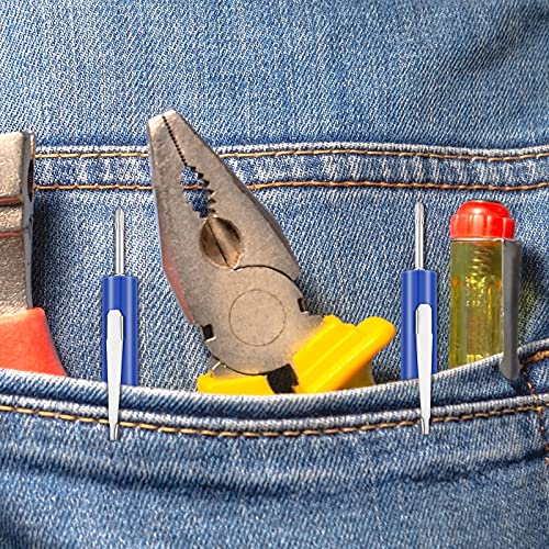 10 Pieces Pocket Screwdriver Set With Clip Double End And Slotted Two-Use Screwdriver Set Pocket Mini Pocket Screwdrivers For Mechanics, Electricians, Electronic Technicians, Assemblers (Blue) #TOP5