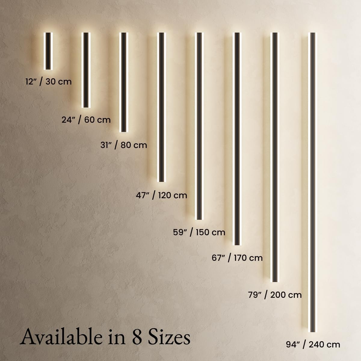 MOD LIGHTING Haylen Sensor | Waterproof Outdoor Wall Light with Dawn-to-Dusk Sensor, Remote Control for Colour Temperature 3000K-6000K & Brightness, Long Porch Lights, Exterior Sconce, 1-Pack (47")
