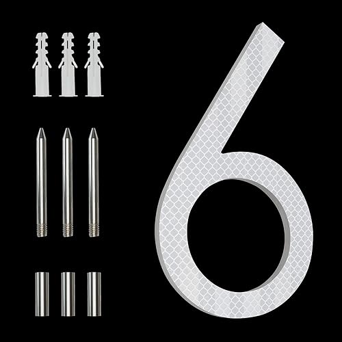 Números de casa modernos reflectantes de 8 pulgadas números de dirección para casas grandes negros exteriores de metal flotantes números de casa