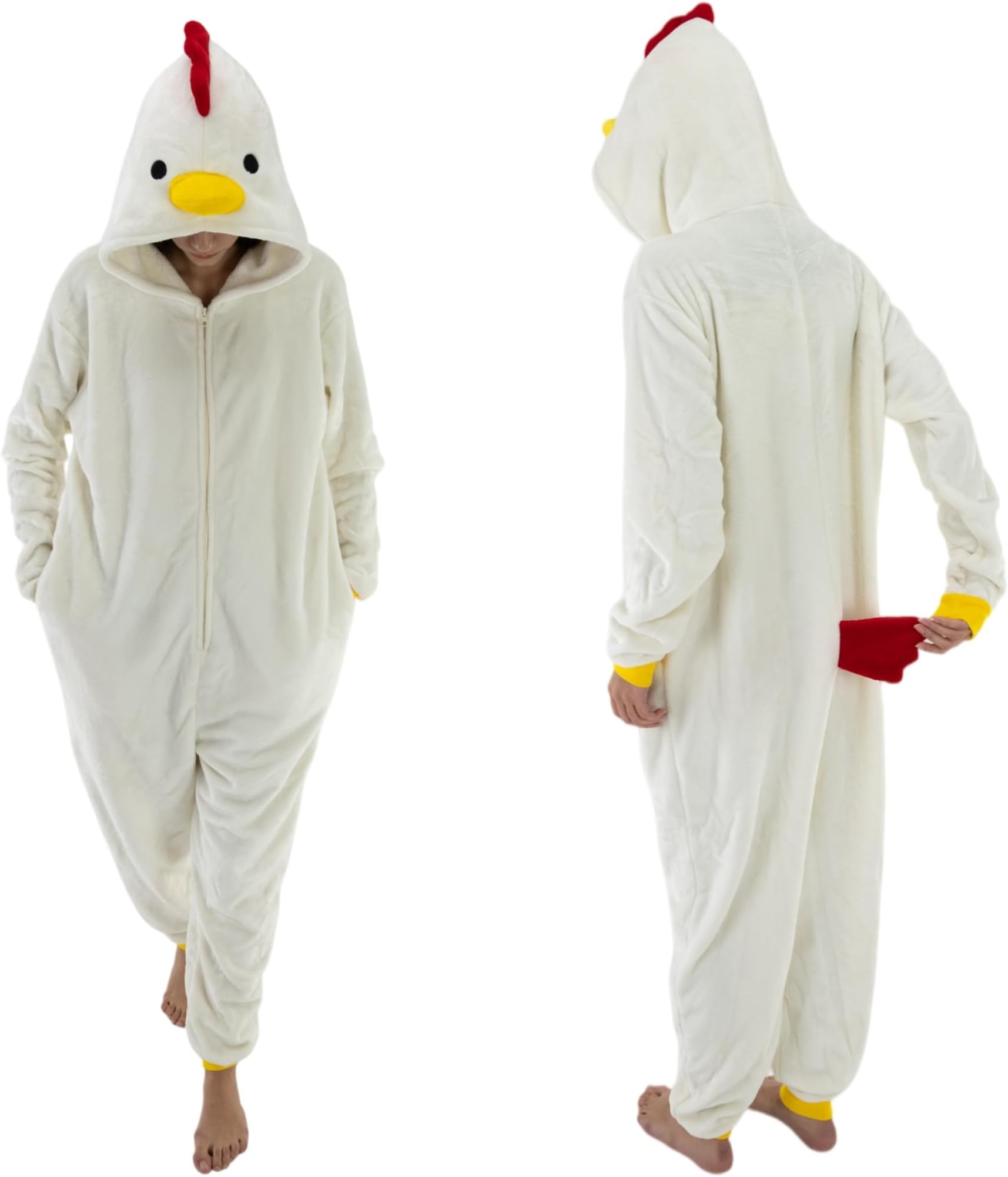 Snug Fit Unisex Adult Onesie Pajamas, Flannel Cosplay Animal One Piece Halloween Costume Sleepwear Homewear