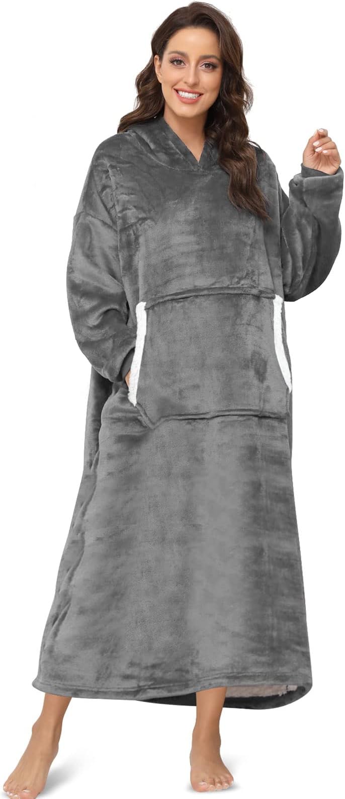 Aujelly Oversized Sweatshirt Blanket Unisex Sherpa Hooded Blanket