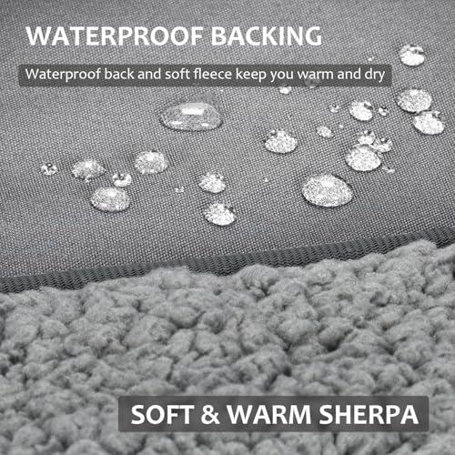 Image of Tirrinia Large Waterproof Outdoor Blanket, Soft Warm Windproof Stadium Blanket with Sherpa Fleece and Foldable for Outdoor Sport, Baseball, Football, Beach, Concerts, Car