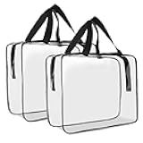 Clear Toiletry Bag Quart Size Bag 2Pcs Travel Makeup Cosmetic Bag PVC Toiletries Cosmetic Pouch for Women Men (L)