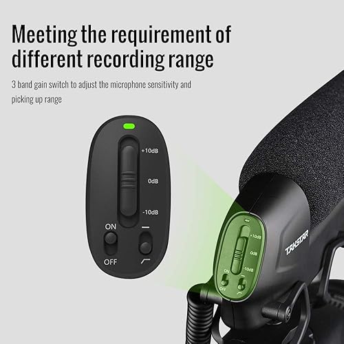 Miniatura 7 de SGC-600 Micrófono de entrevista de condensador en cámara Enchufe de 0.138 in con montaje de zapata fría compatible con cámaras réflex digitales