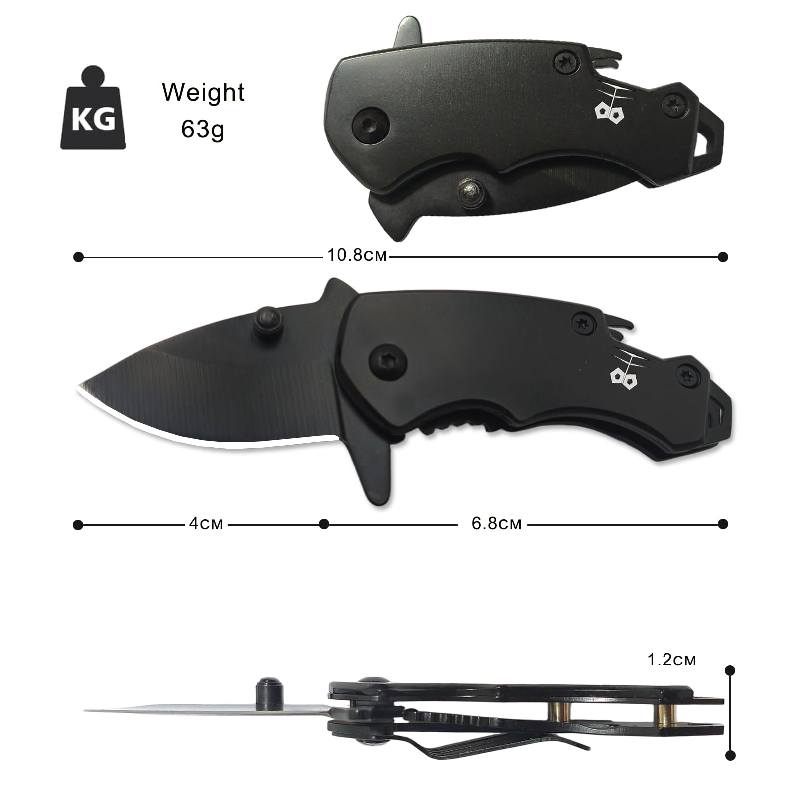 Coltello Piccolo, Mini Coltello da Esterno, Portachiavi Coltello Tascabile EDC, Coltelli Piegati e Apribottiglie, Multifunzione Regali Divertenti