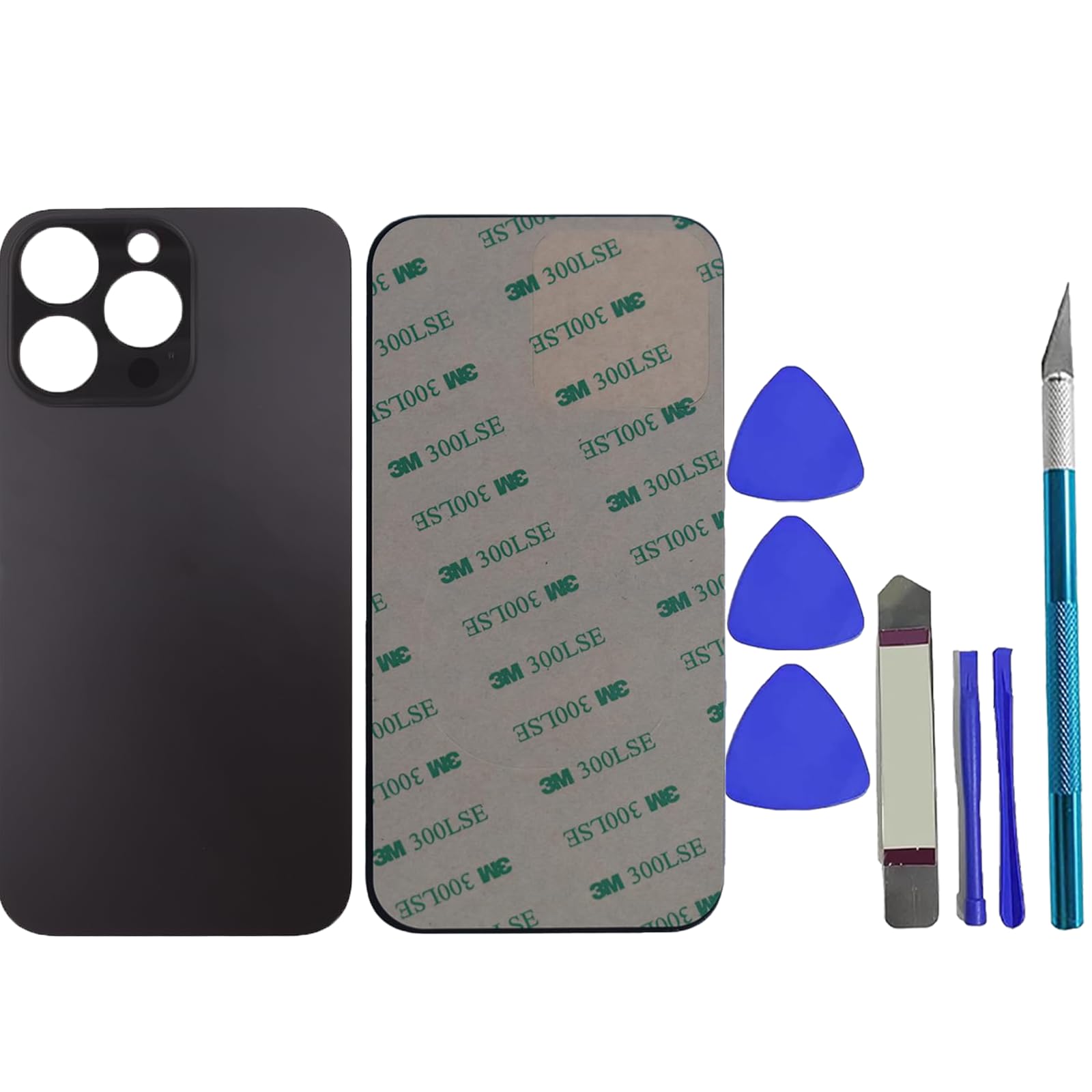 Réparer vitre arrière cassée iPhone 14 Pro Max kit complet noir