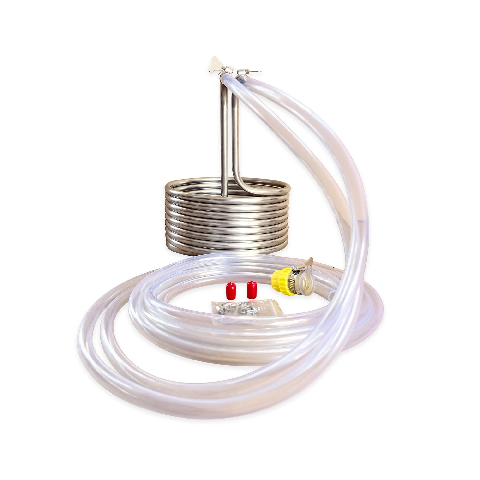 Scambiatore di calore a serpentina di raffreddamento in acciaio inossidabile da 12,7 mm con raccordi di collegamento, refrigeratore a immersione for produzione di birra fatta in casa Applicazioni mult
