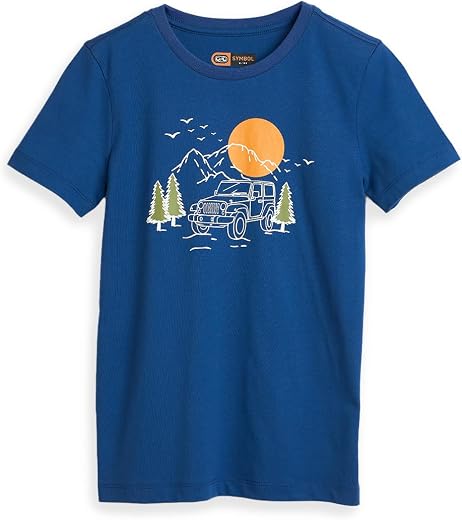 Amazon Brand - Symbol Boys 100% Cotton Graphic Printed Half Sleeves T-Shirt | Age 6-14 Years