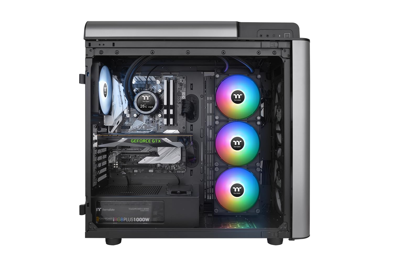 Thermaltake TH420 V2 Ultra ARGB Sync Refroidissement liquide AIO 420 mm – Écran LCD 2,1" (480 x 480), 3 LED ARGB PWM CT140, TT RGB Plus 2.0, compatible Intel LGA1851/1700 et AMD AM5/AM4, Noir