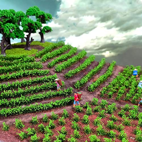 Woohome 280 PCS Static Grass Tuft Tea Model Grass Tufts 2 Color Artificial Grass Fake Moss Grass for Train Landscape Railway Artificial Grass Modeling - Image 2