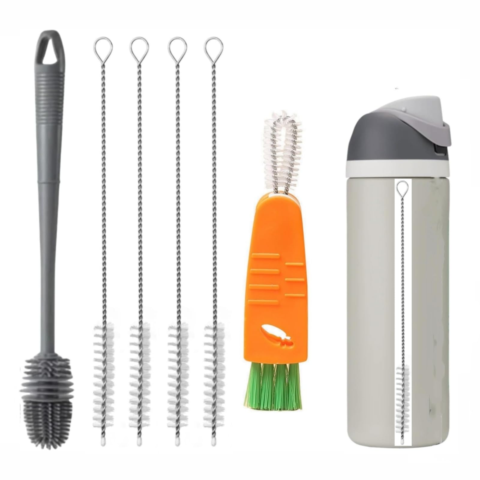 4-Pack Water Bottle Cleaning Brush Set For Owala, Stanley, Yeti - Straw Brushes & Bottle Brush