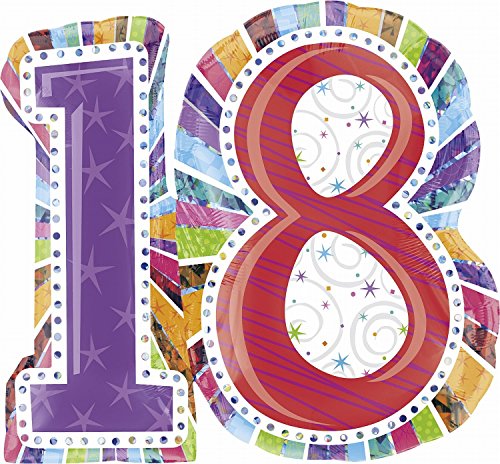 Anagram International Radiant Birthday 18 Foil Balloon, 28 by 26