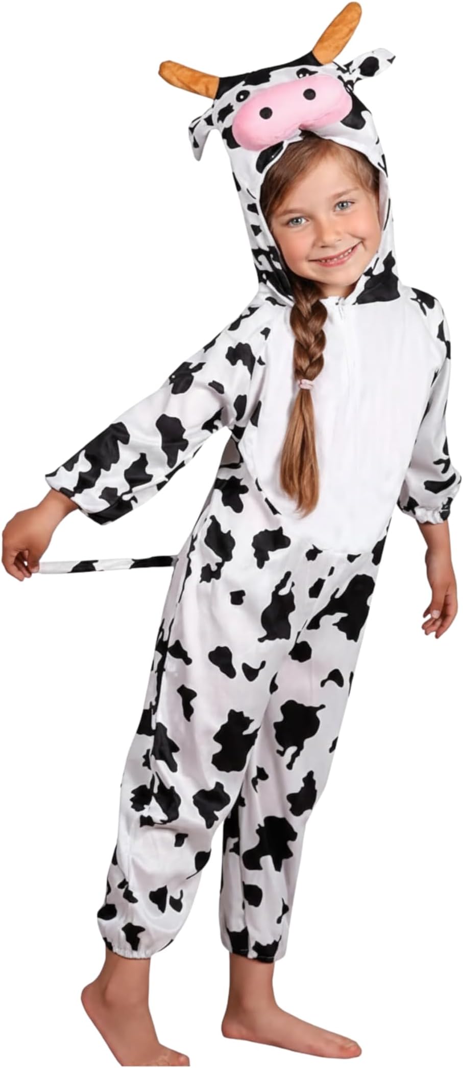 Cow Costume for Kids 1-8 years | Animal Costumes for Kids | Cow Jumpsuit Halloween Costume for Boys, Girls | Cow Costume for Toddlers