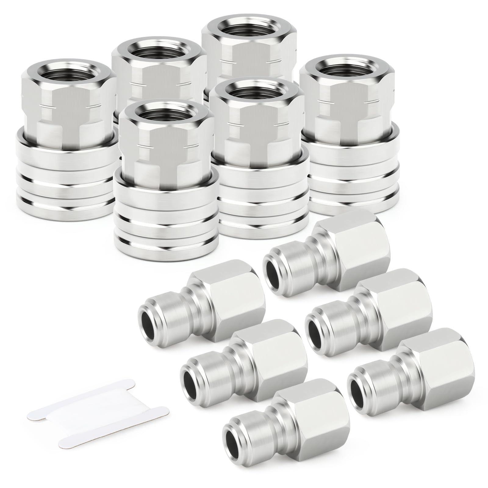 TAISHER 12PCS 304 Stainless Steel Pressure Washer Adapter Kit, Quick Connect Fittings，1/4" Female