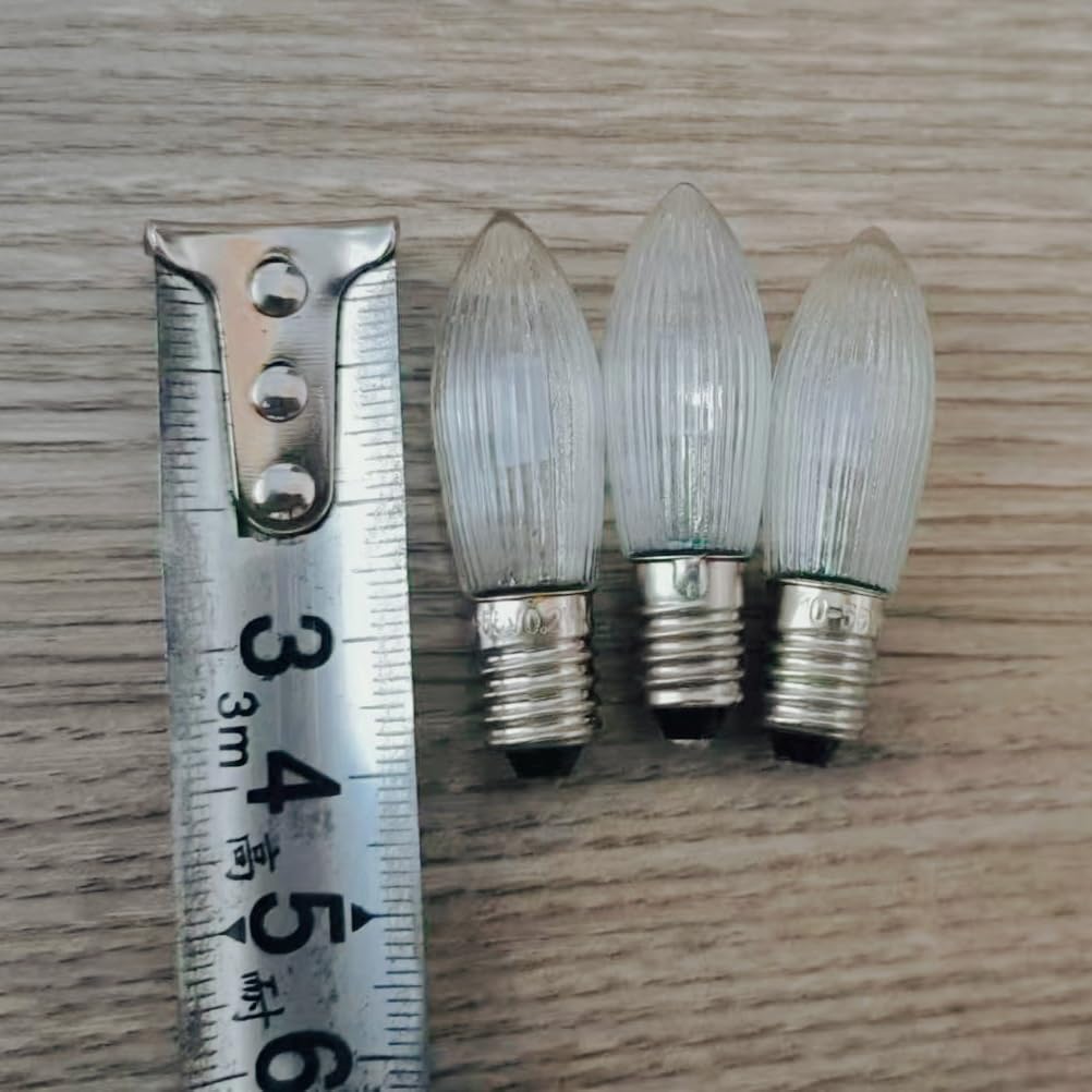 10pcs E10 Base Candle Bulb, LED Light Bulbs, Warm White 3W Bulb Suitable for Holiday Decoration