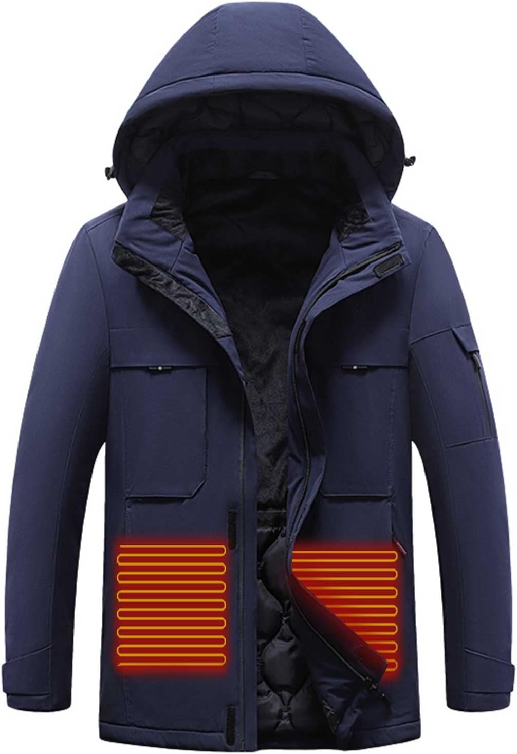 XUNRYAN Heated Jacket Men Women Winter Warm Unisex Zip Up Heating Lightweight Electric Smart Heated Coats(NO Battery)