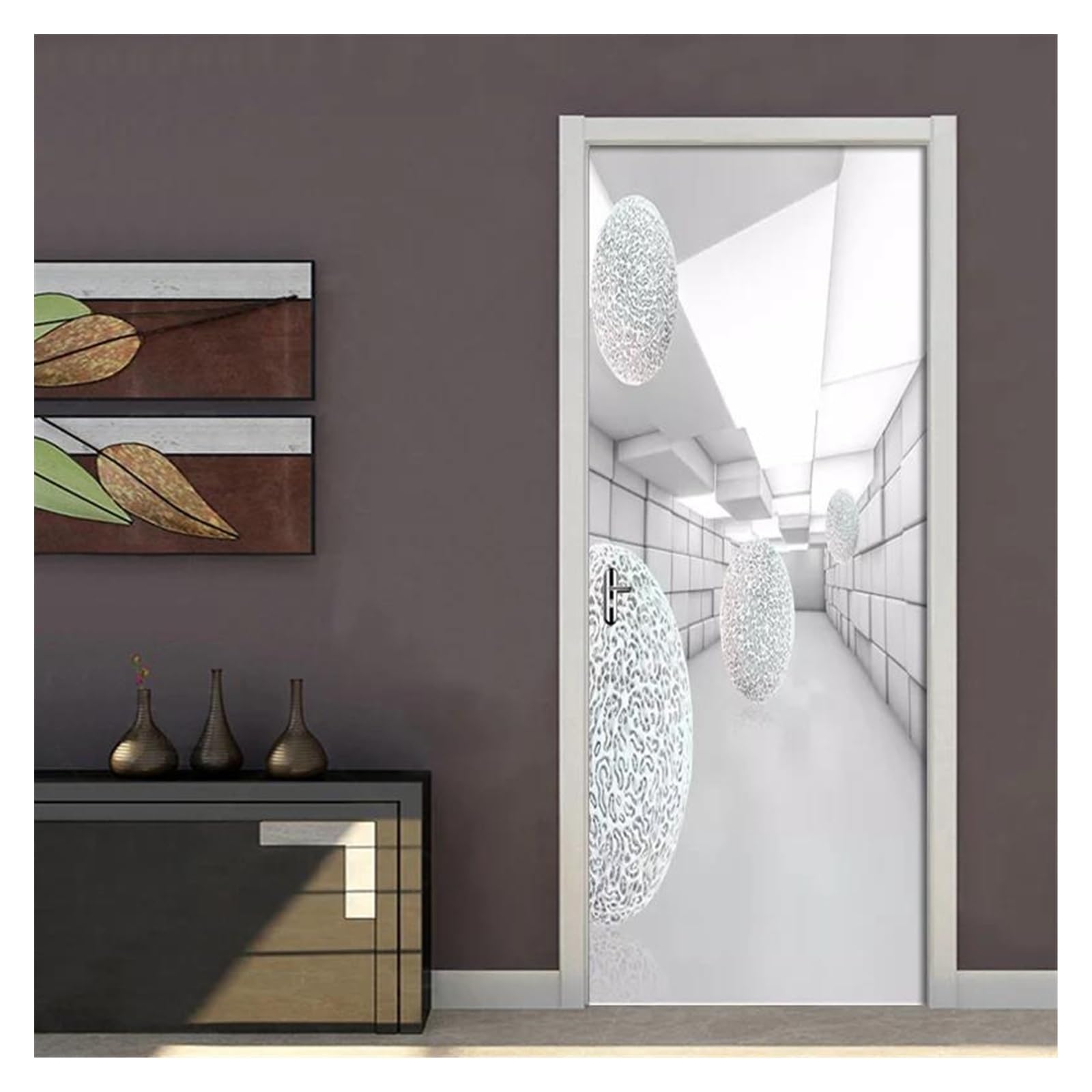 Sticker autocollant de porte imperméable en PVC avec effet stéréos 3D 77x200cm