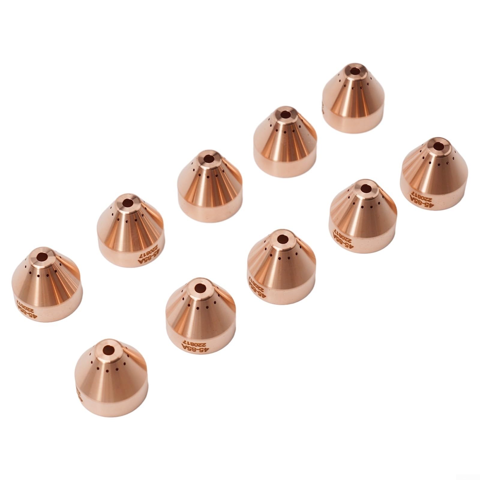 Ensemble de dix boucliers de coupe plasma Modèle 220817, conçus pour les machines PMX 45XP, 65, 85 et 105