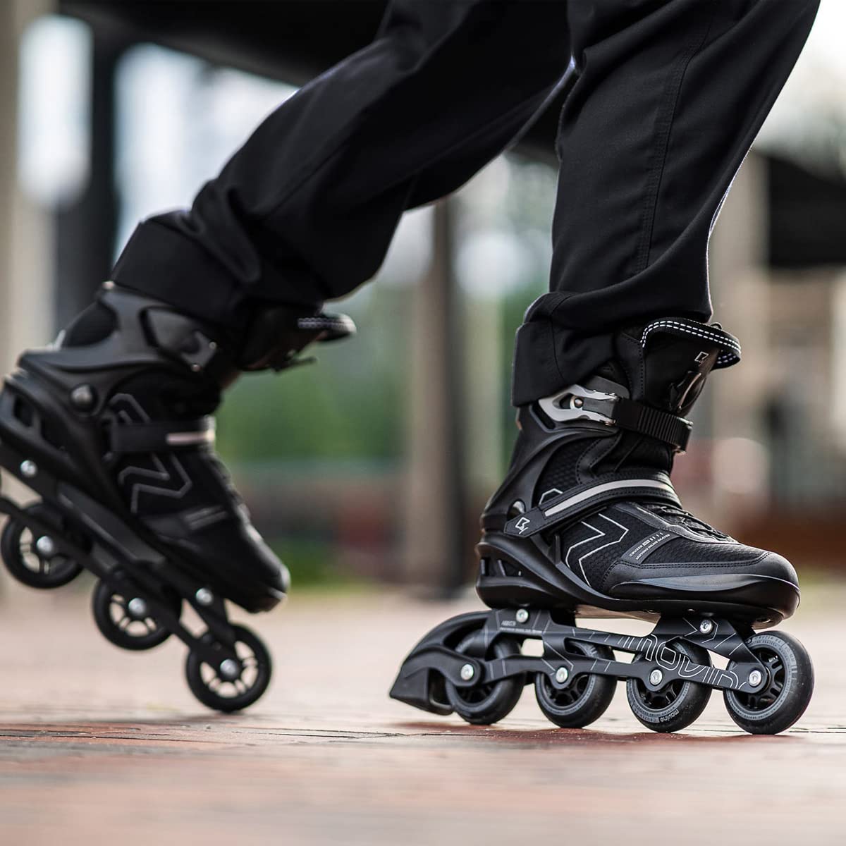 Movino Inline Skates | Cruzer B4 | Fitness Rollschuhe | Damen Herren Inliner | Inliner für Erwachsene | Inlineskates mit Schnellschnürsystems und Reflexionselemente | Rollers mit Aluminium Kufe