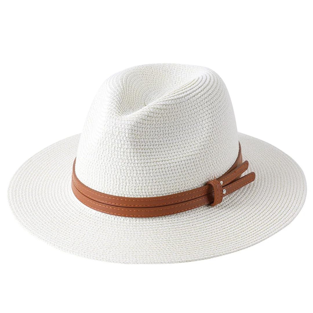 Natürlicher Panama-Hut mit weicher Form, Strohhut, Sommer, Damen/Herren, breite Krempe, Strand, Sonnenkappe, Fedora-Hut