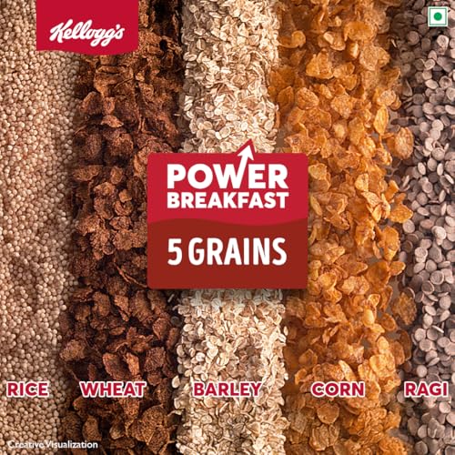 Image of Kellogg's Multigrain plus Corn Flakes 450 G | Power of 5 Grains | 6 Vitamins | High Iron | High Fibre | Crunchy & Delicious | Protein | Only 2% Fat | Breakfast Cereal