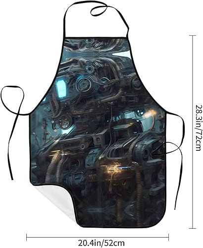 Miniatura 3 de Future Robot Delantales con bolsillo  Delantales de cocina ajustables impermeables para cocina, jardinería, salón y más, Blanco