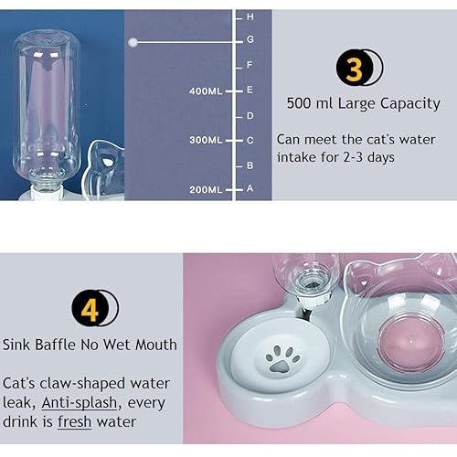 Bvienex Ciotola per gatti rialzata, ciotola per