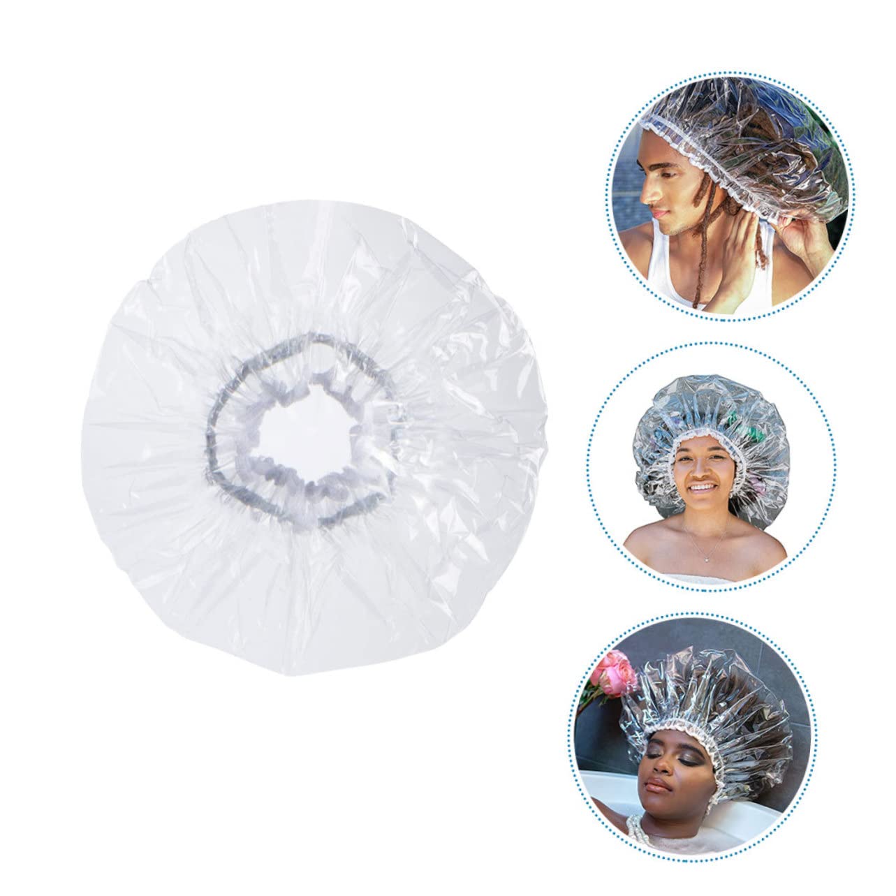 5stücke Wasserdichte Duschhaube Für Lange Übergröße Elastische Tragbar Für Und Bad Unisex Für Afros Geflochtenes Haar