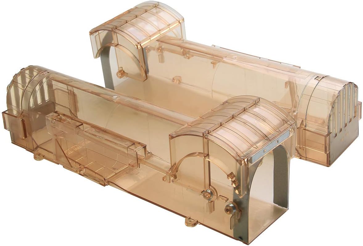 Cadrim Mouse Trap, 2 Pack Big Humane Mouse Catcher Kid and Pet Safe Rodent Trap for Mice (Brown)