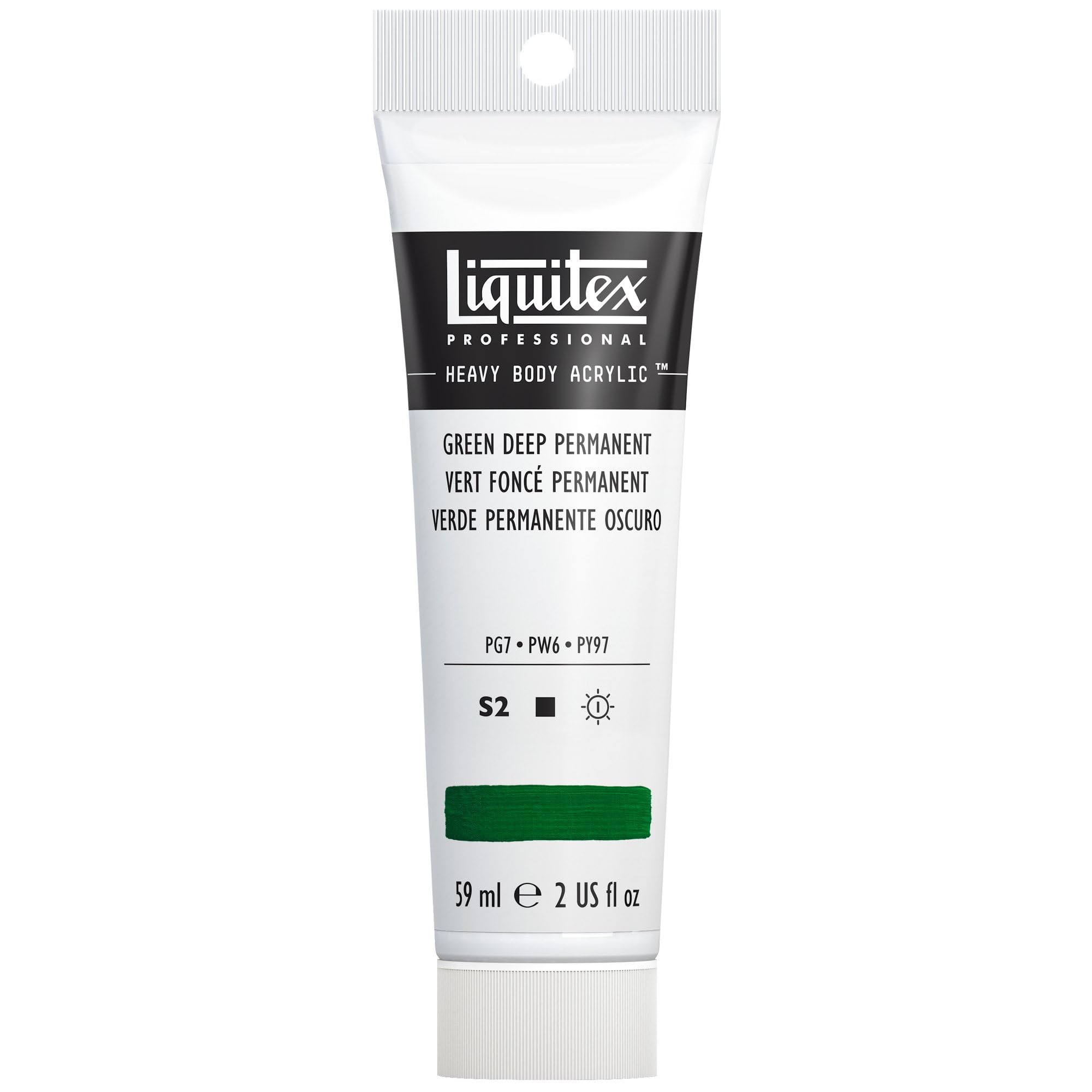Liquitex 1045350 Professional Heavy Body Acrylfarbe in Künstlerqualität mit ausgezeichneter Lichtechtheit in buttriger Konsistenz, 59ml Tube - Dunkelgrün permanent