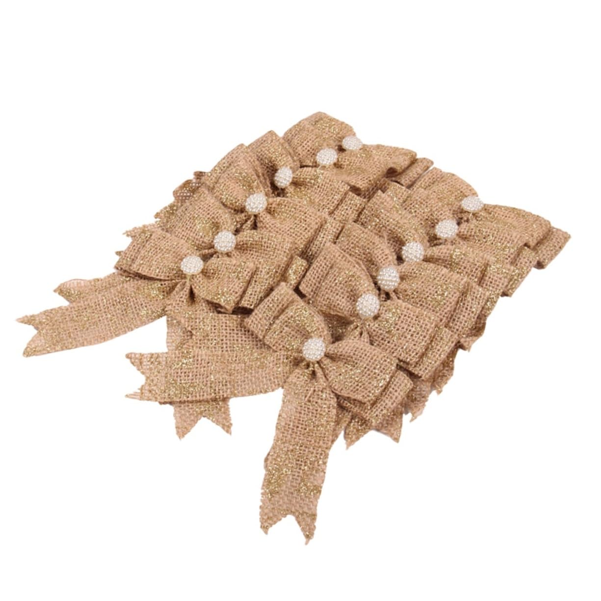 Gatuida Lot De 3 Nœuds Décoratifs en Toile De Jute pour Projets Paniers Décoration De Voiture De Mariage 12 Pièces X 3